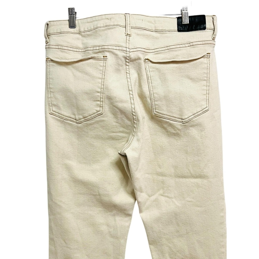 !iT Jackie Jeans Womens 16 Ecru Beige High Rise Straight Leg Crop Stretch Denim - Picture 8 of 10